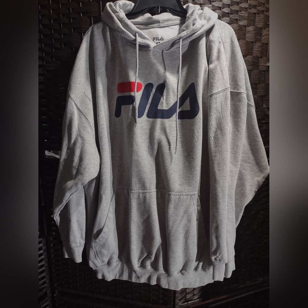 Fila Men's Big & Tall Classic Pullover Hoodie Gray 5XL